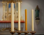 Świece ołtarzowe, ciemne (450x43) 55% wosku pszczelego
