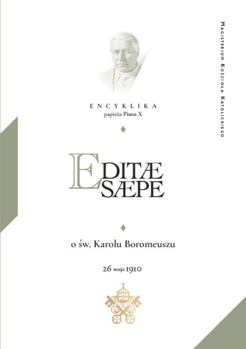 Okładka książki "Editae Saepe. O świętym Karolu Boromeuszu", św. Pius X, wydawnictwo Te Deum